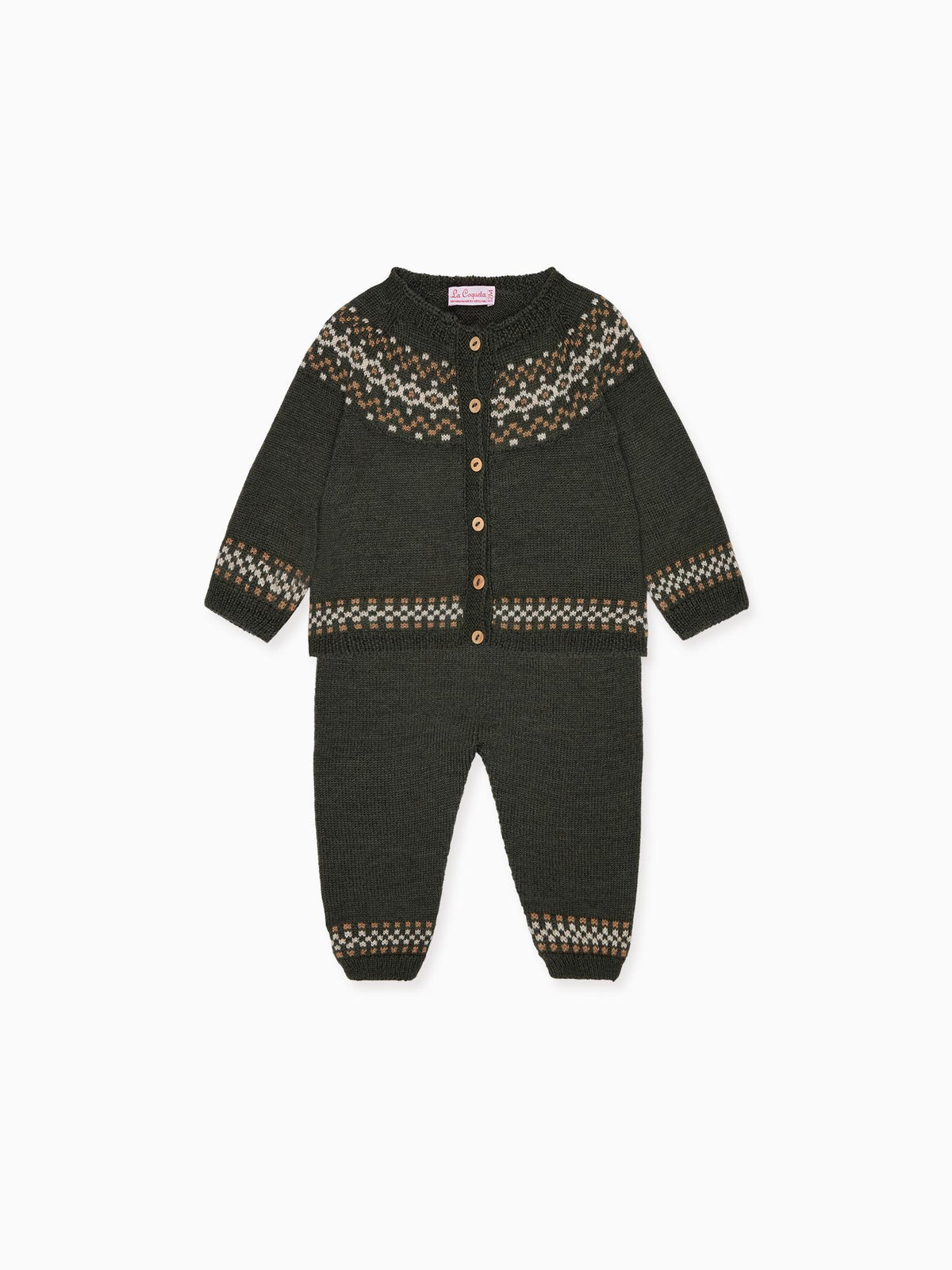 Olive Ramiro Merino Fair Isle Baby Knitted Set