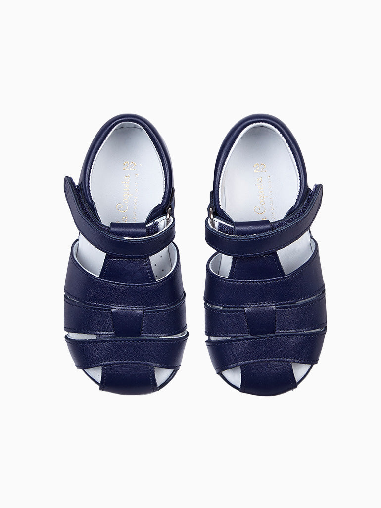 Navy Leather Toddler Toledo Sandals