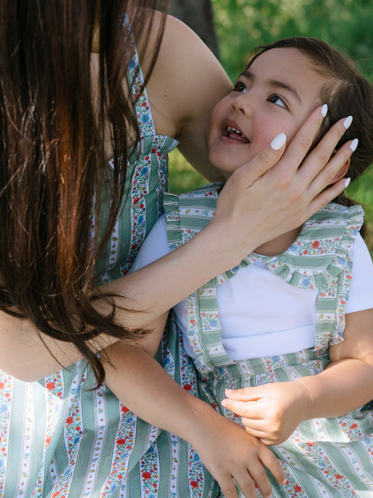 Sage Floral Stripe Rosalin Girl Top