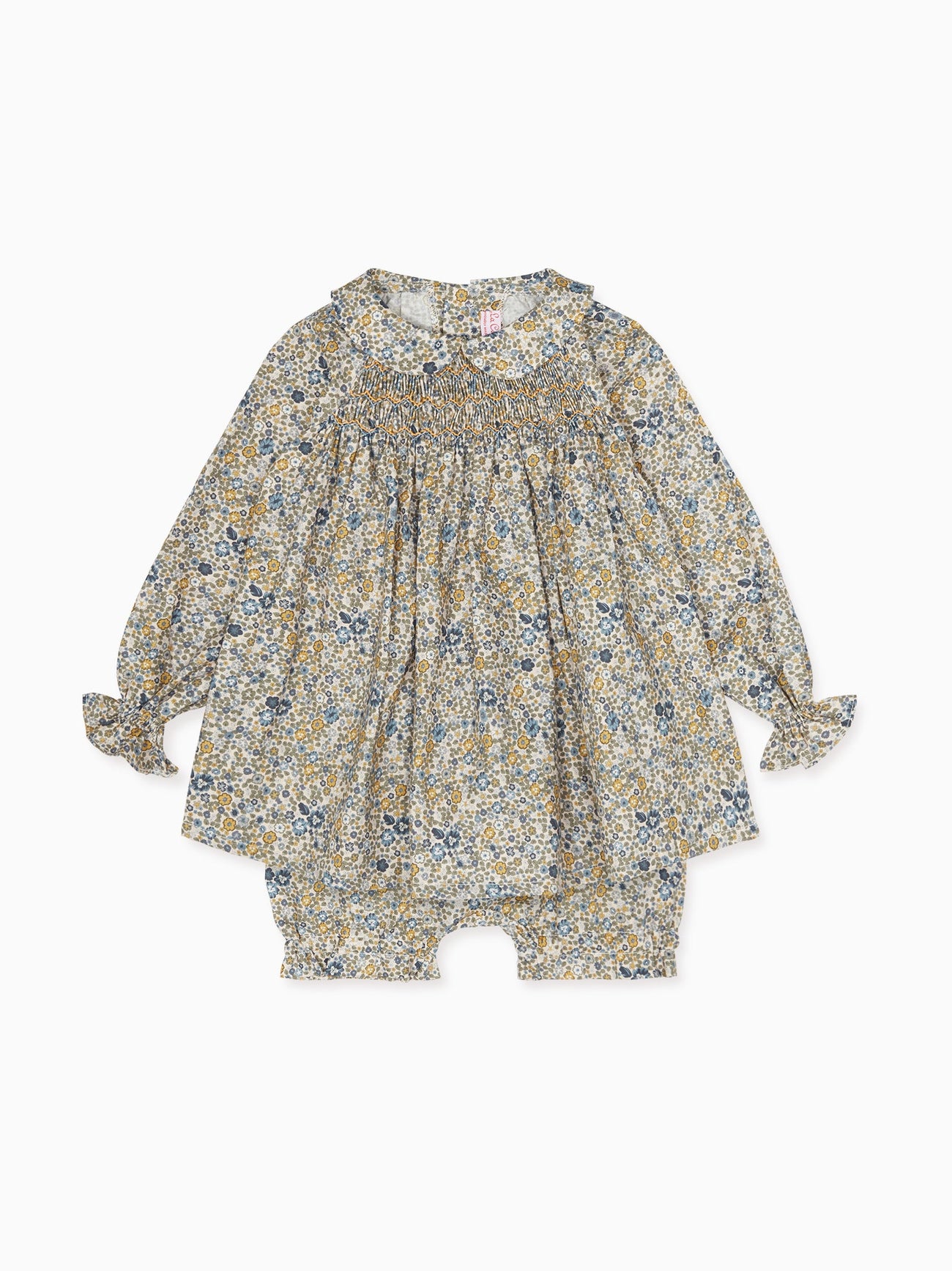 Blue Floral Anais Baby Smock Set