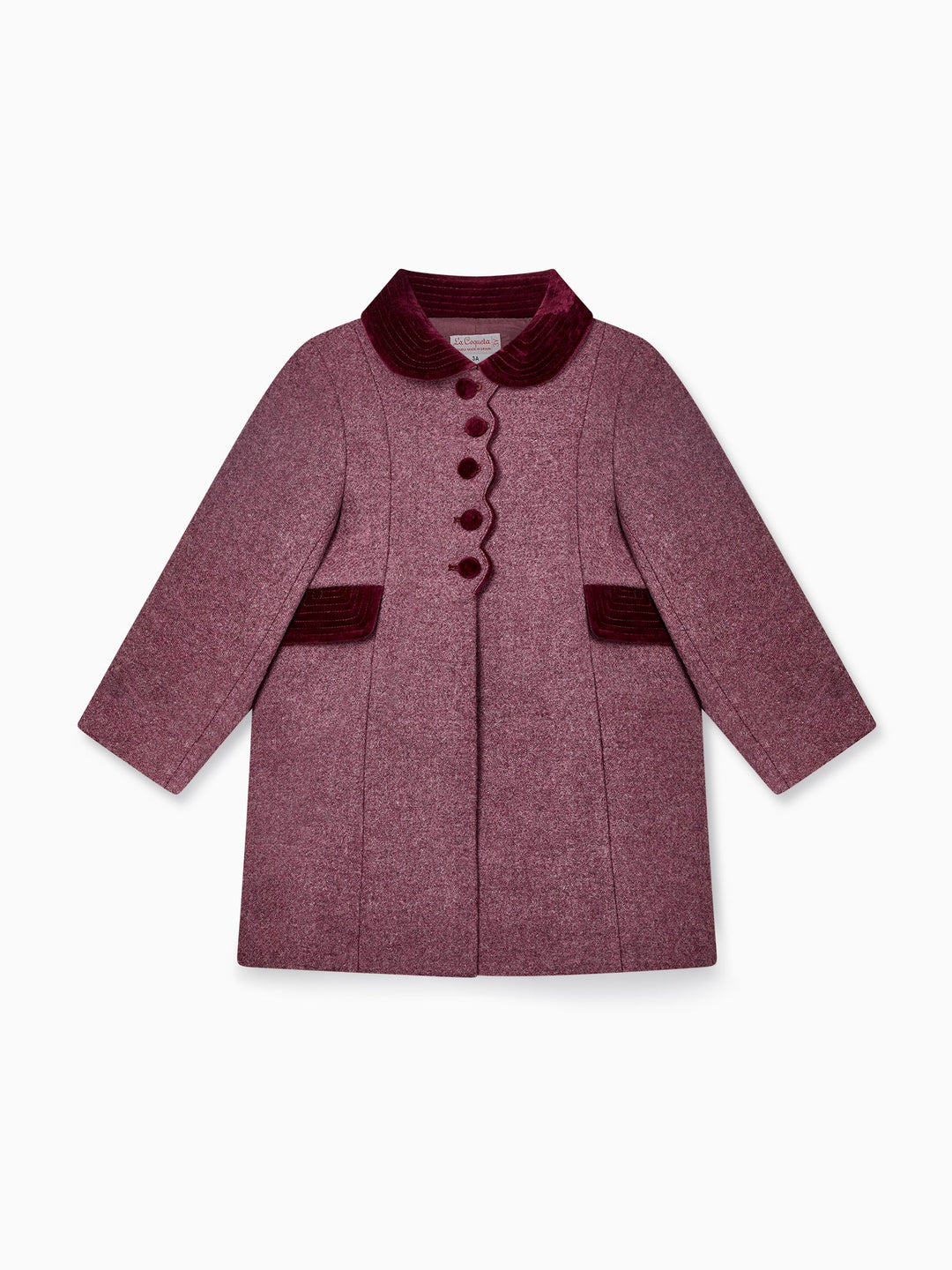 Burgundy Anisa Girl Wool Coat – La Coqueta Kids