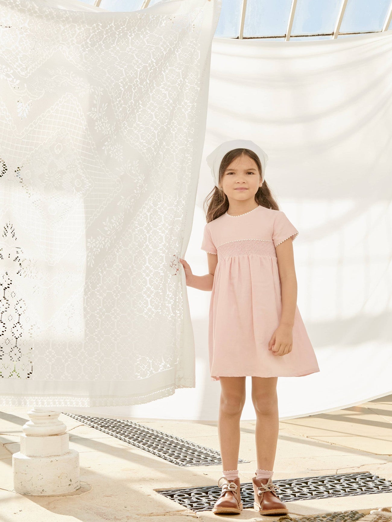 Pink Ava Girl Smock Dress