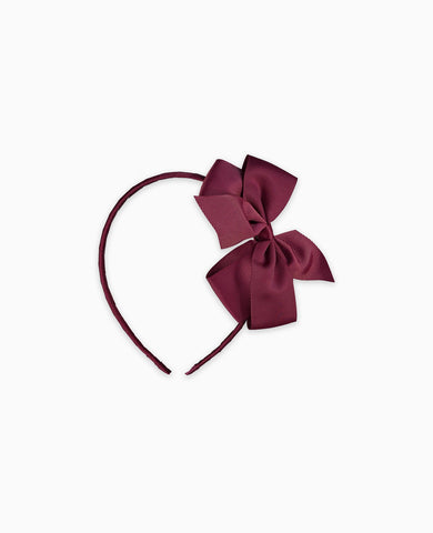 Burgundy Big Bow Girl Headband