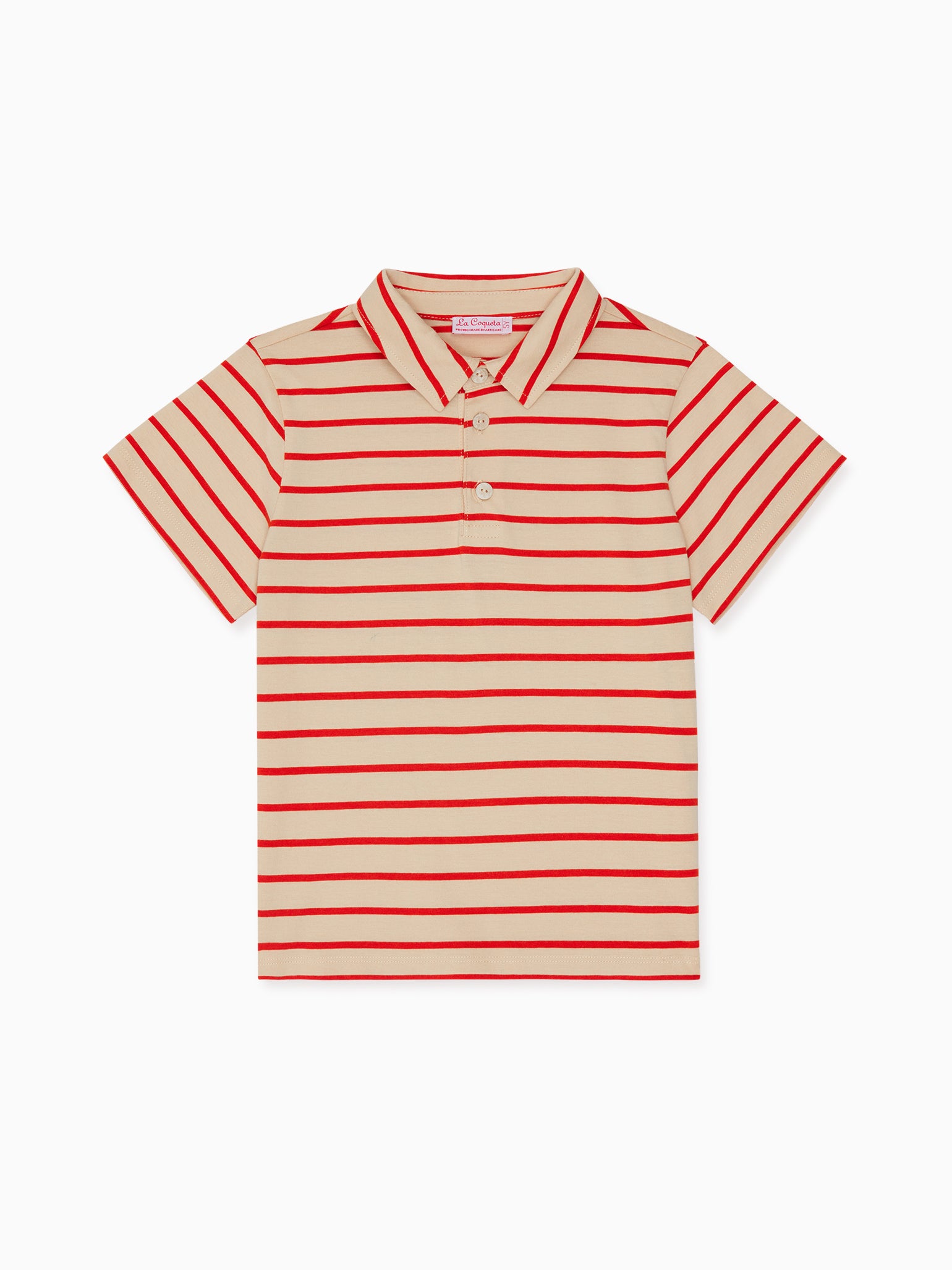 Terracotta/Sand Stripes Brima Polo Shirt – La Coqueta Kids