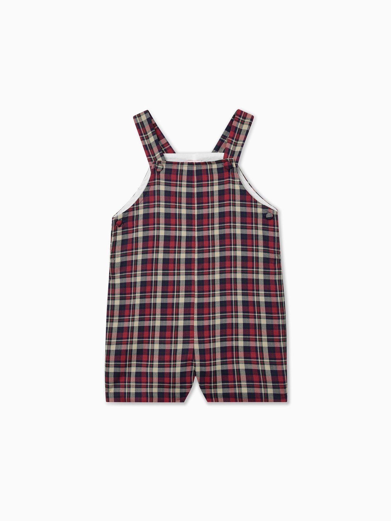 Navy Tartan Buganvilla Baby Dungarees