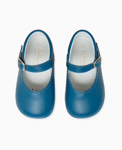 Cobalt Leather Baby Mary Jane Shoes