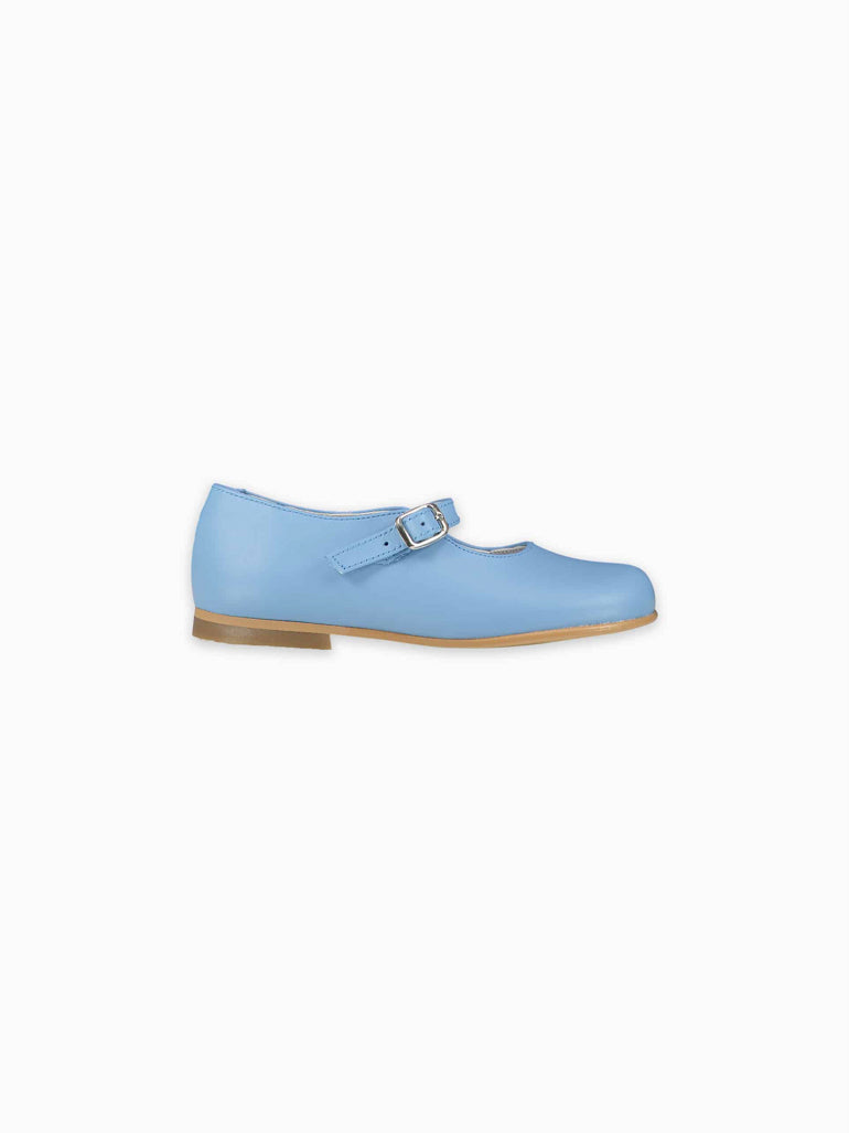 Dusty Blue Leather Girl Mary Jane Shoes