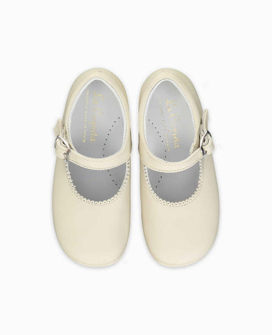 Ivory Leather Toddler Mary Jane Shoes