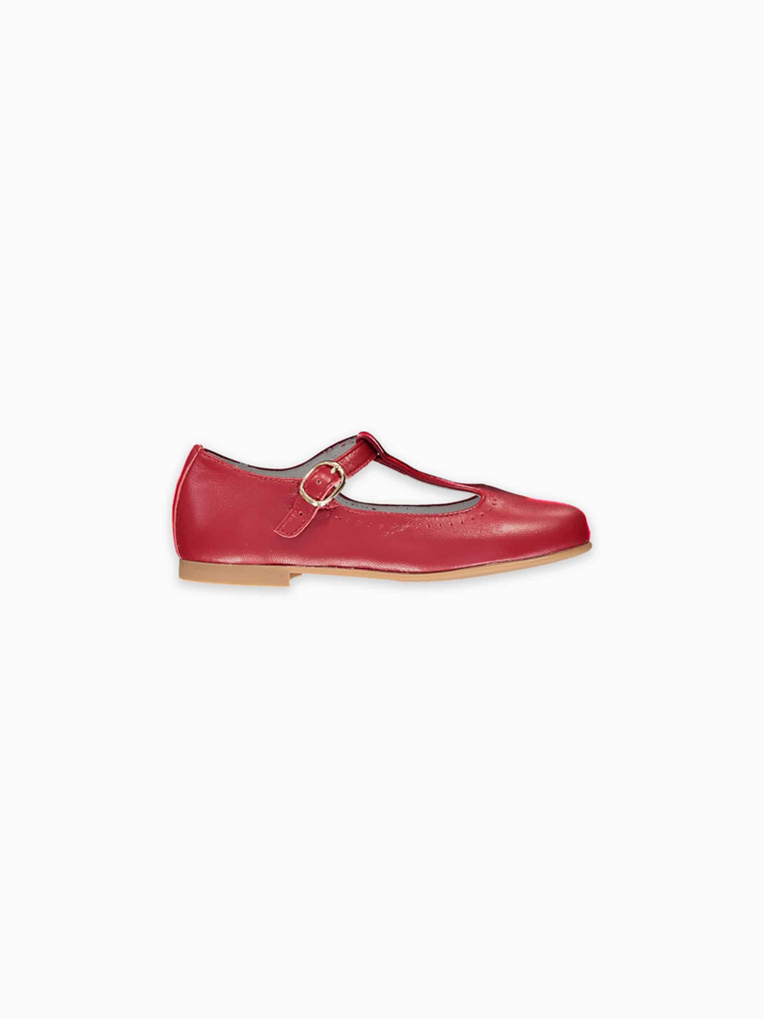 Red Leather Girl T-Bar Shoes