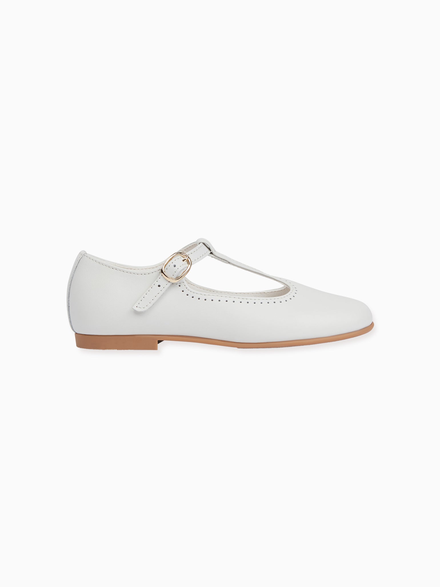 Ivory Leather Girl T-Bar Shoes