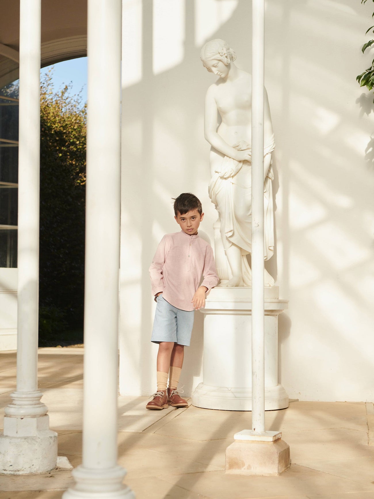 Blue Stripe Romo Boy Bermuda Shorts