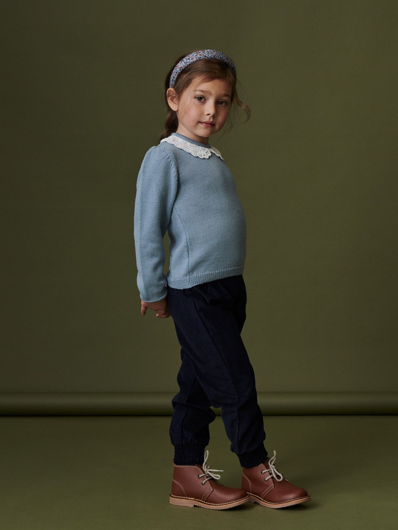 Navy Thea Girl Trousers