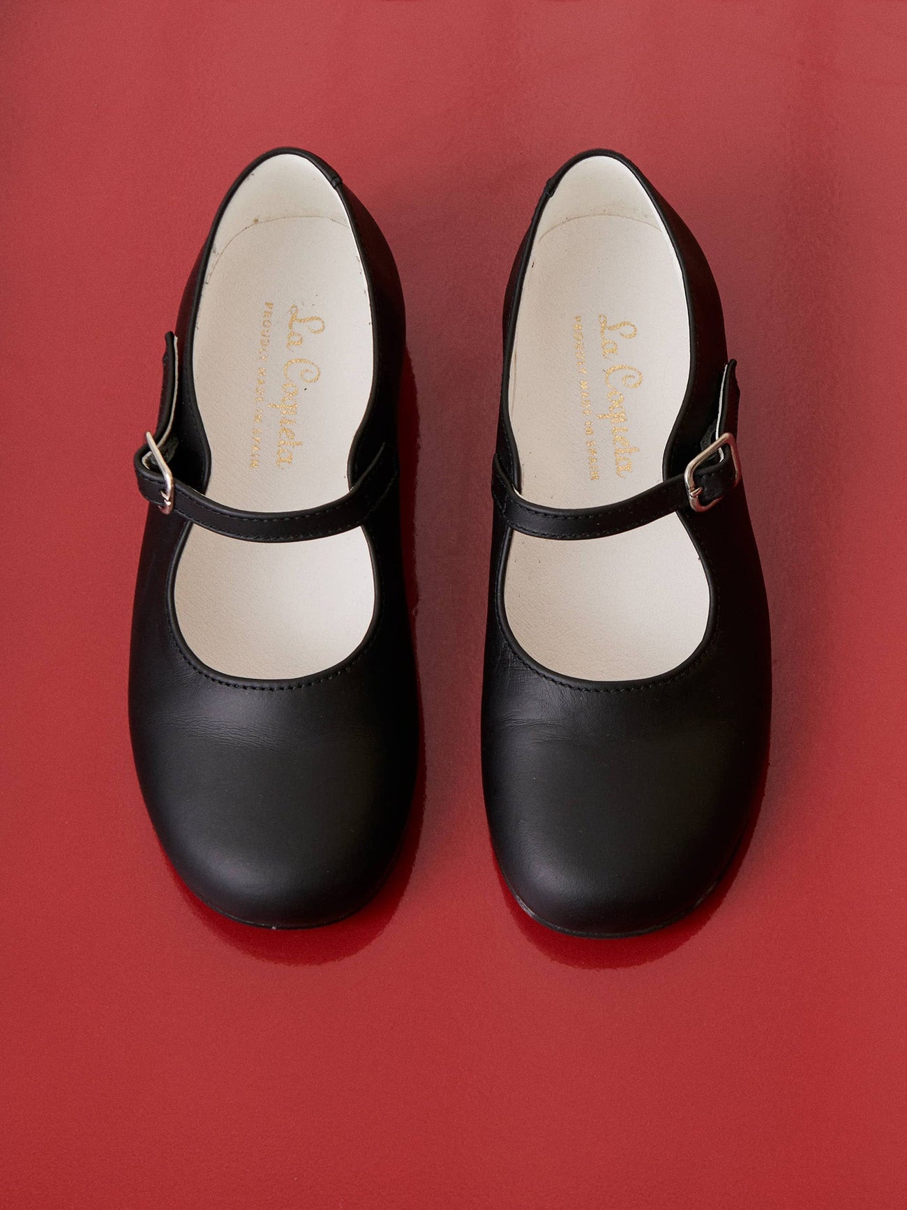 Black Leather Girl Mary Jane Shoes