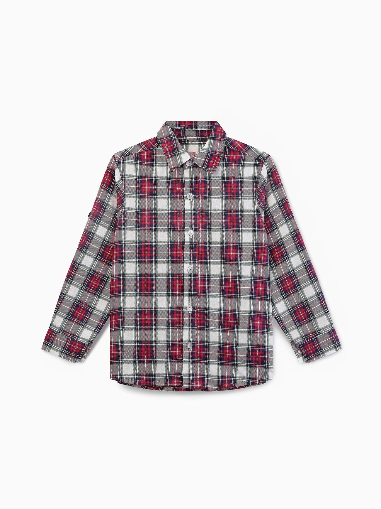 Ivory Tartan Nico Boy Shirt