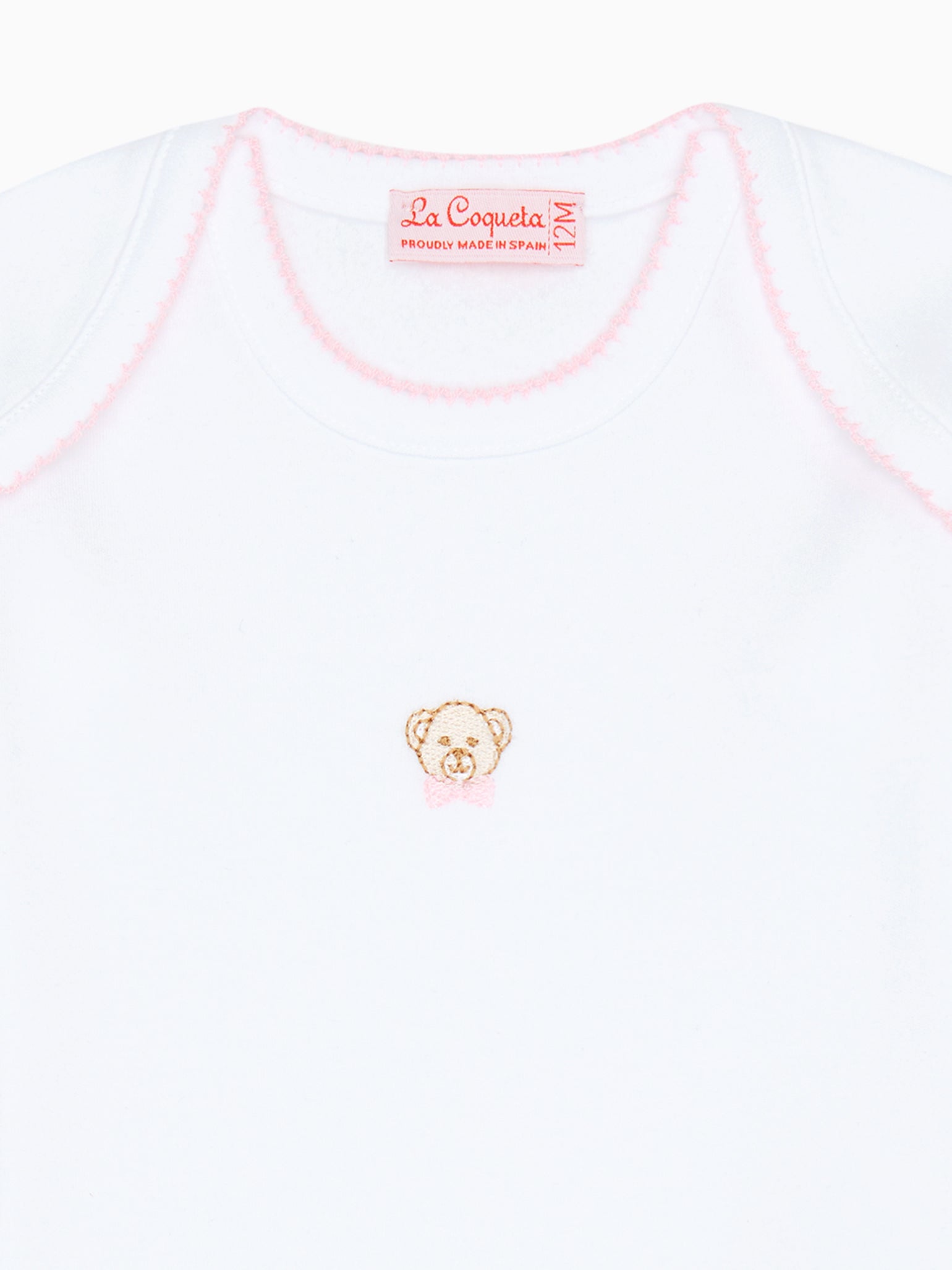 White Osa Teddy Bear Jersey Baby Body Vest