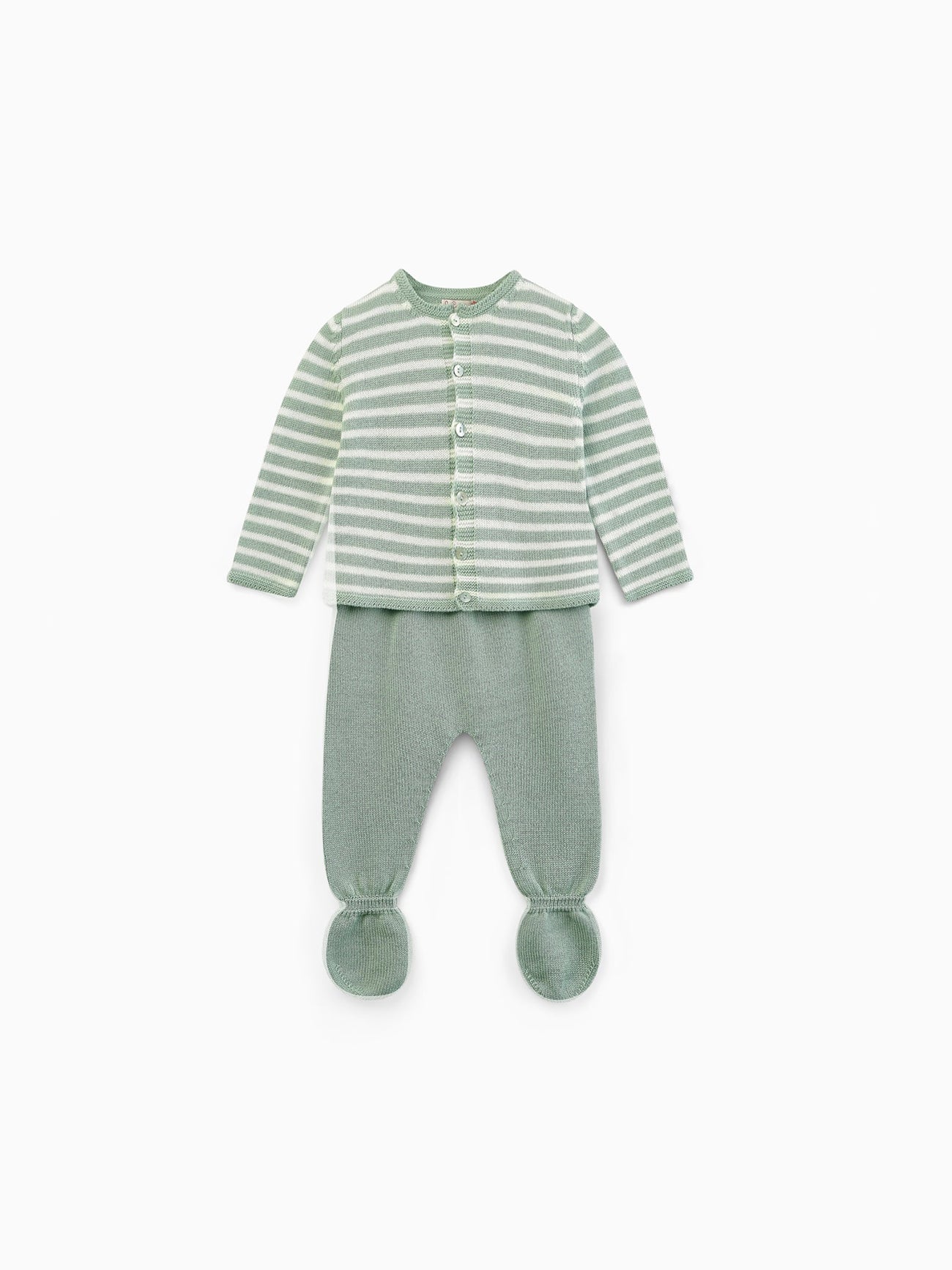 Sage Green Pinto Merino Baby Set