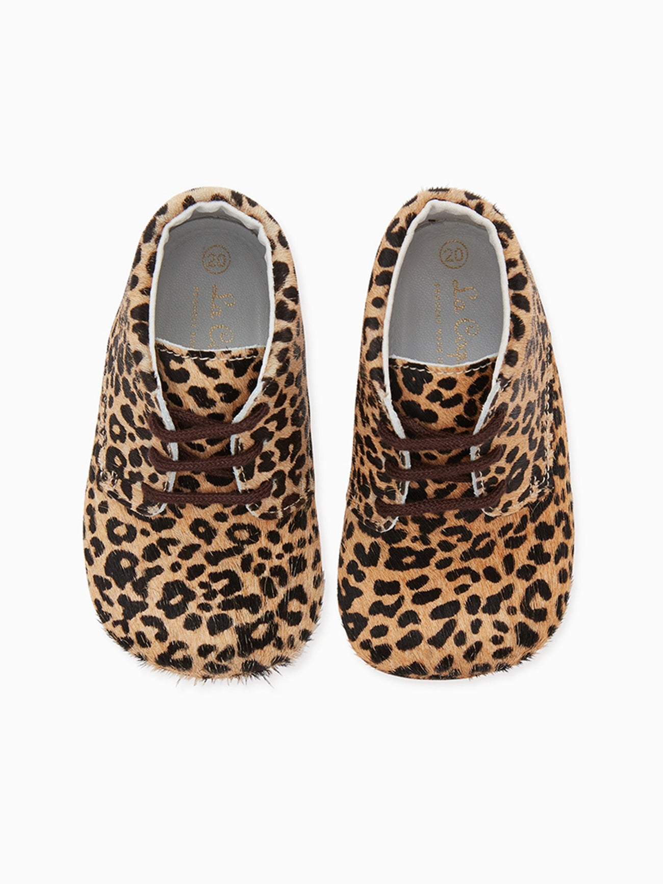 Leopard Leather Baby Booties
