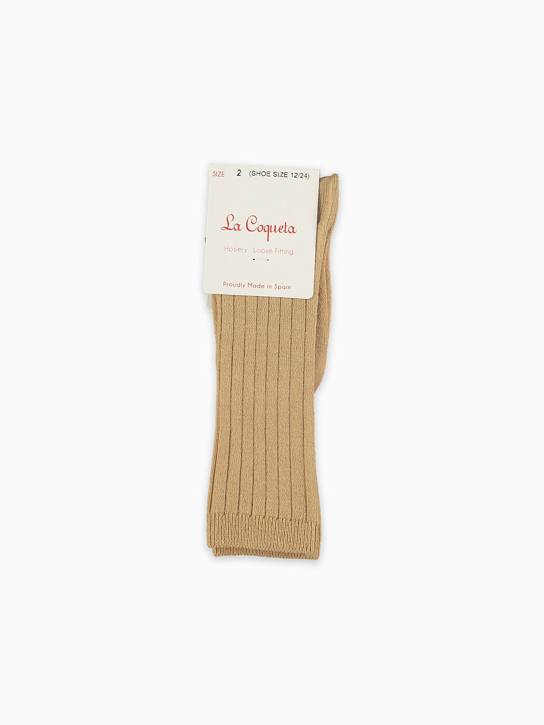 Beige Ribbed Knee-High Socks (3mths-10yrs) main image 0