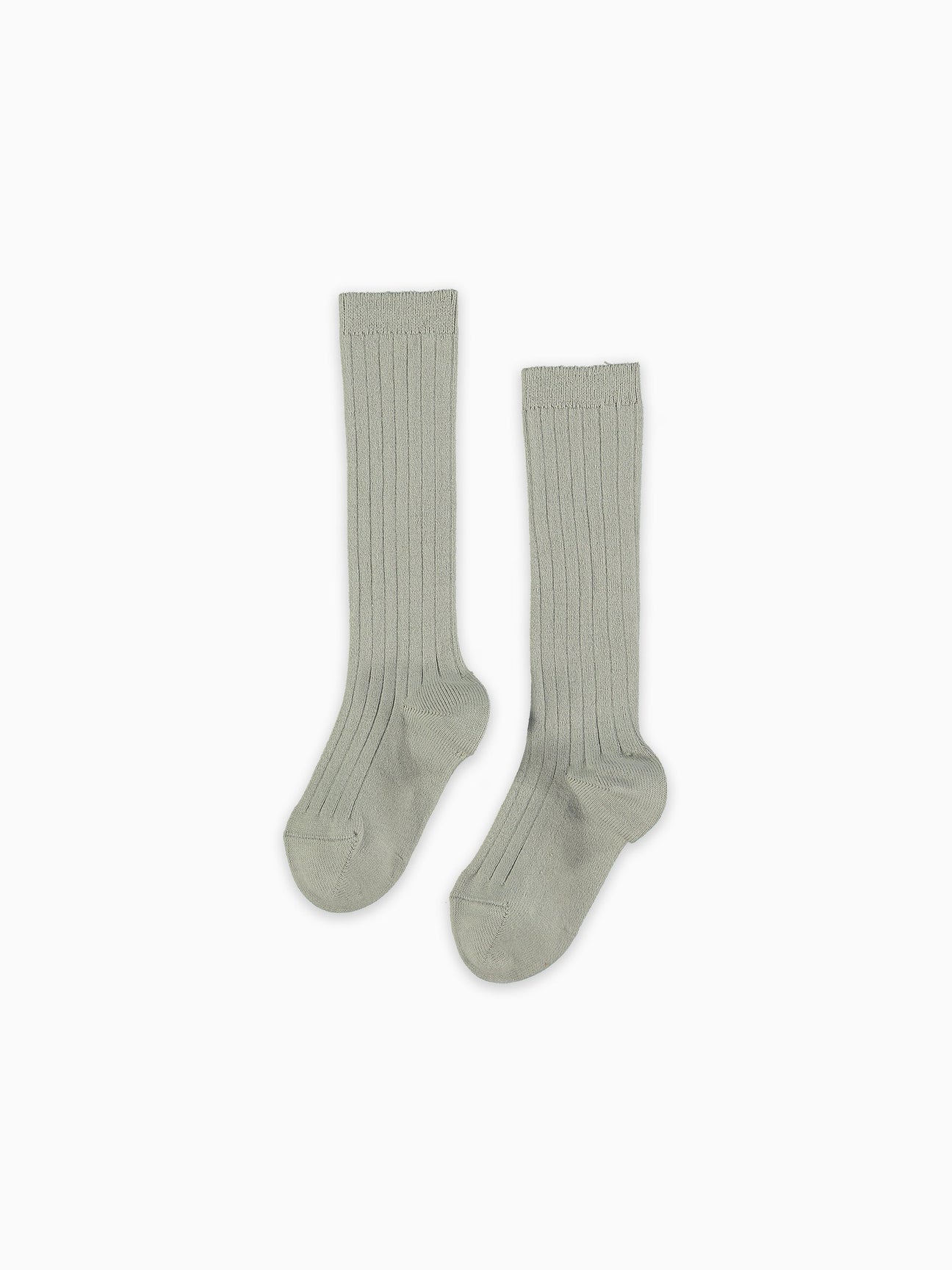 Light Grey Ribbed Knee High Kids Socks – La Coqueta Kids