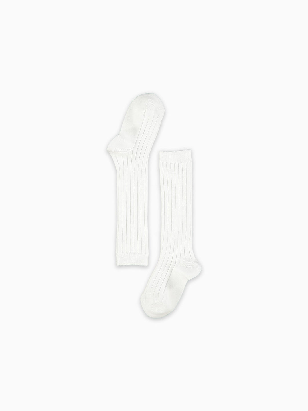 White Ribbed Knee High Kids Socks La Coqueta Kids UK white-ribbed-knee-high-kids-socks-la-coqueta-kids-uk