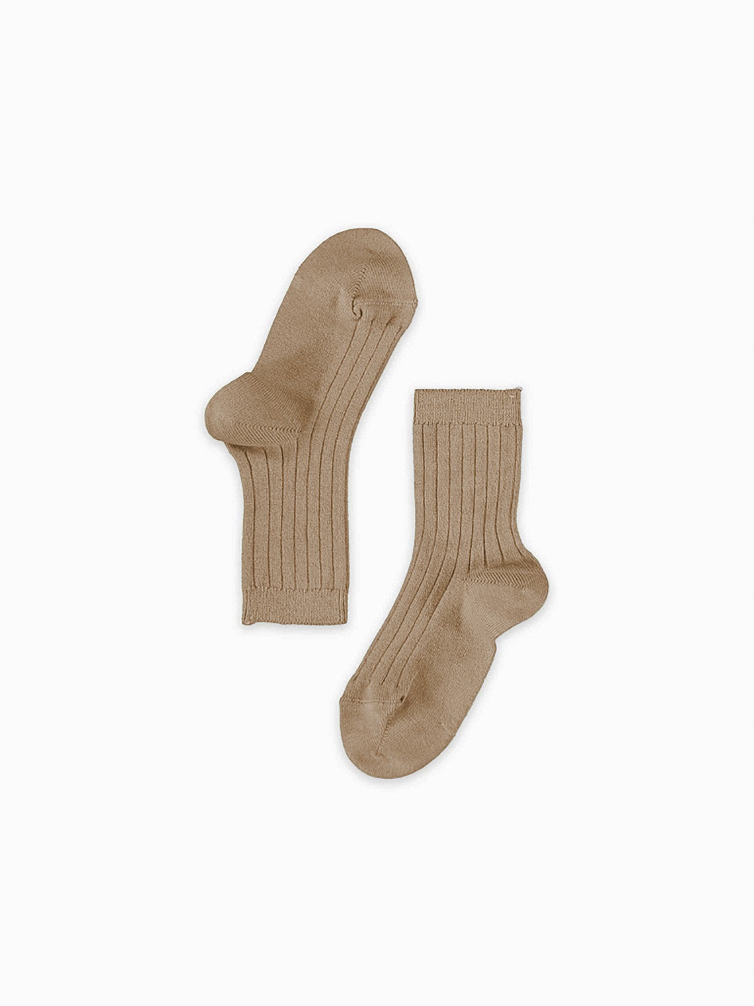 Stone Ribbed Short Kids Socks