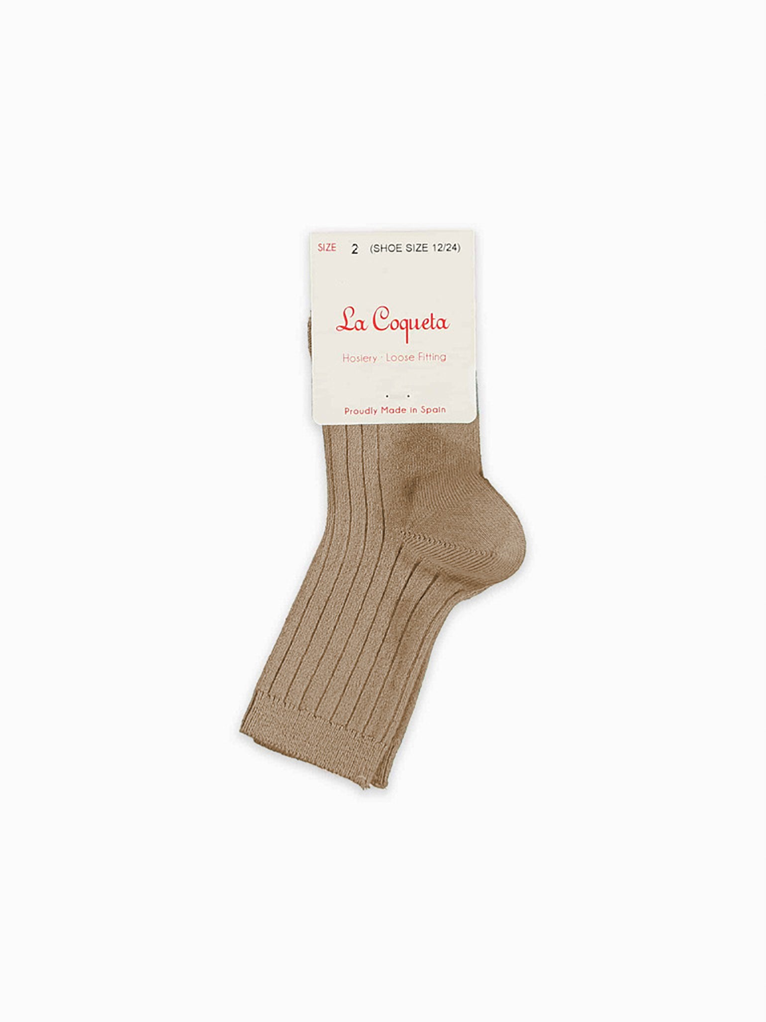 Stone Ribbed Short Kids Socks