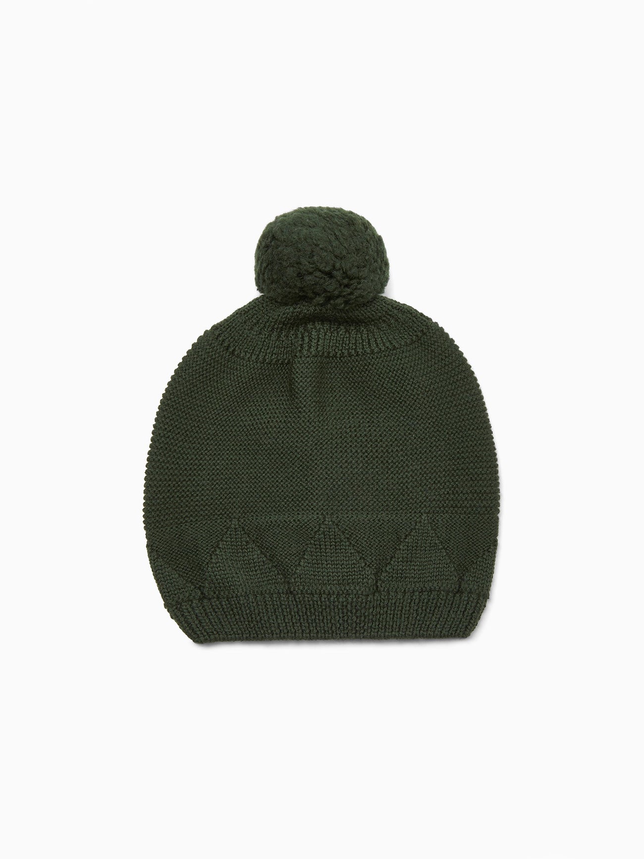 Olive Merino Bobble Hat