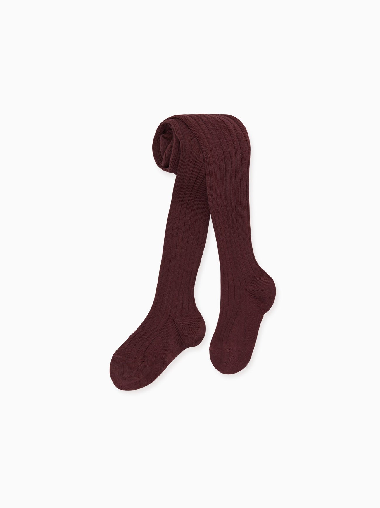 Aubergine Ribbed Kids Tights