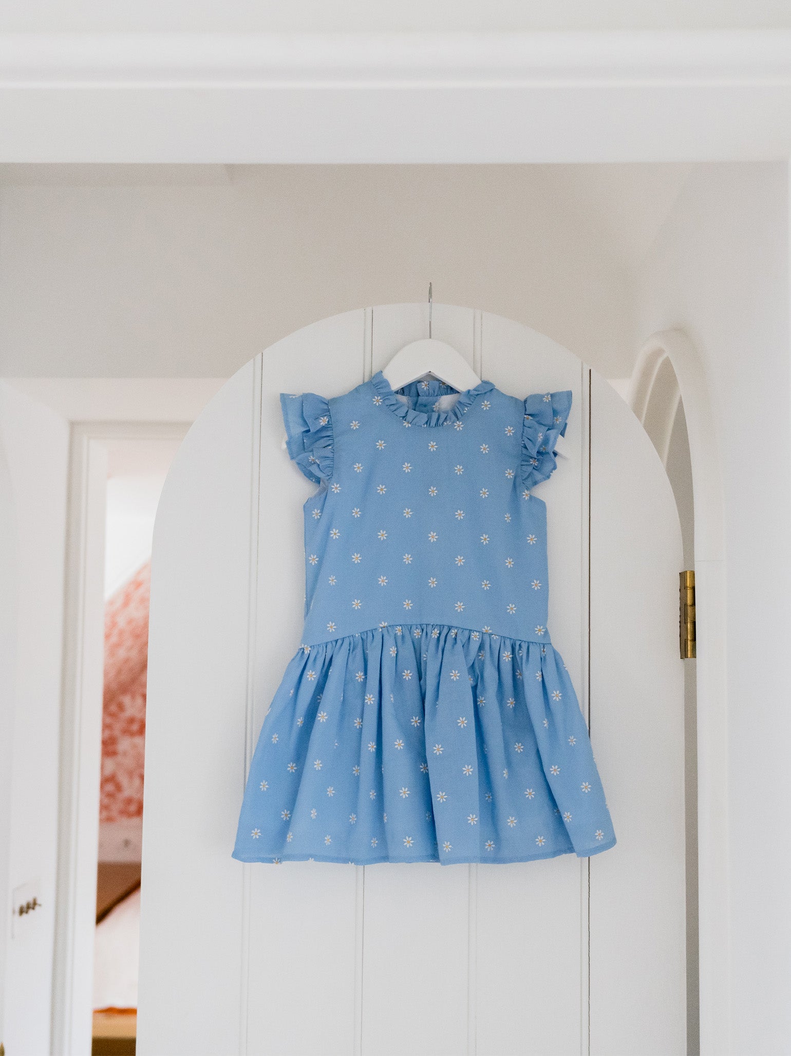 Blue Floral Rita Girl Drop Waist Dress