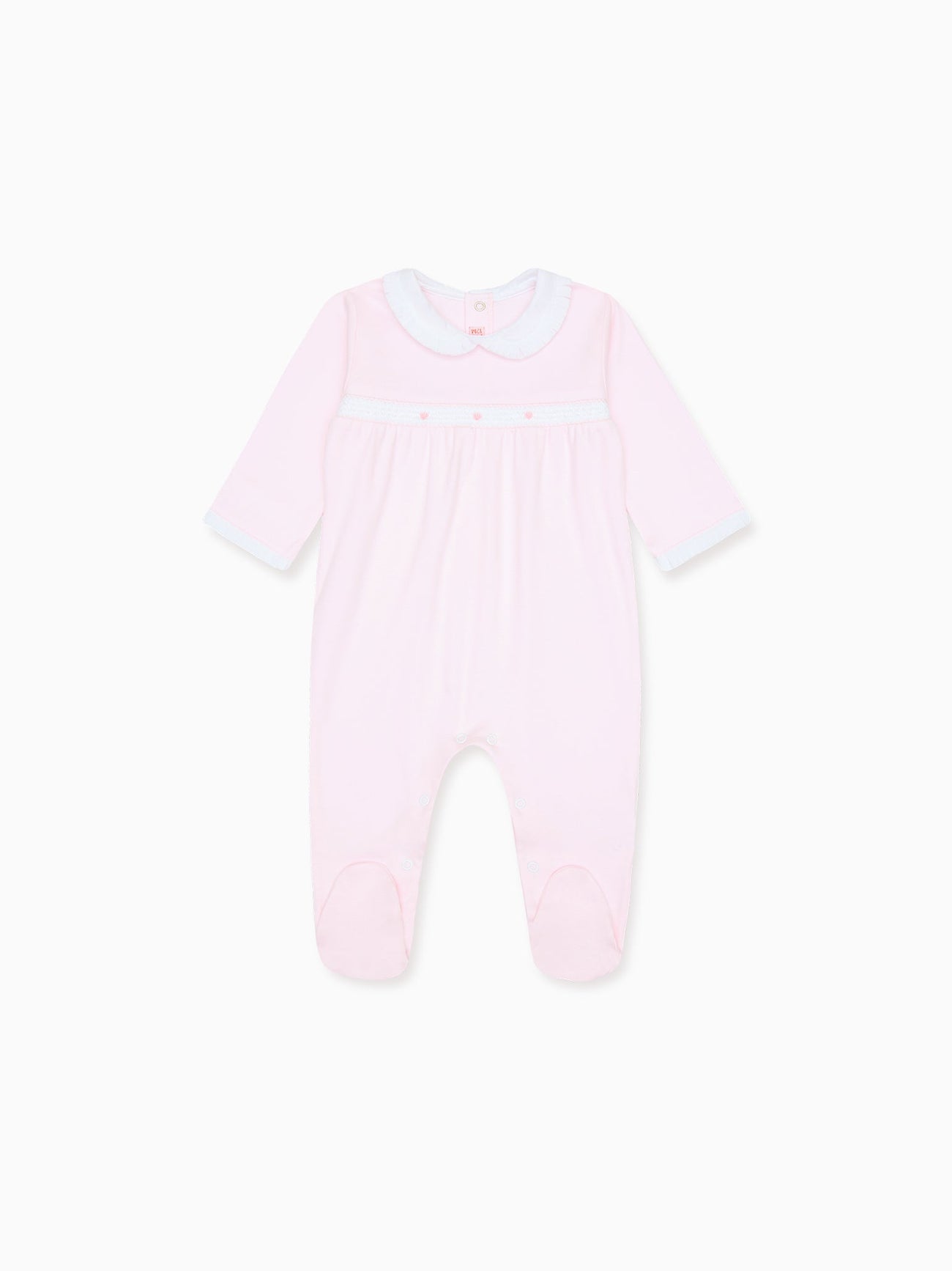 Pink Rosalia Smock Baby Girl Sleepsuit