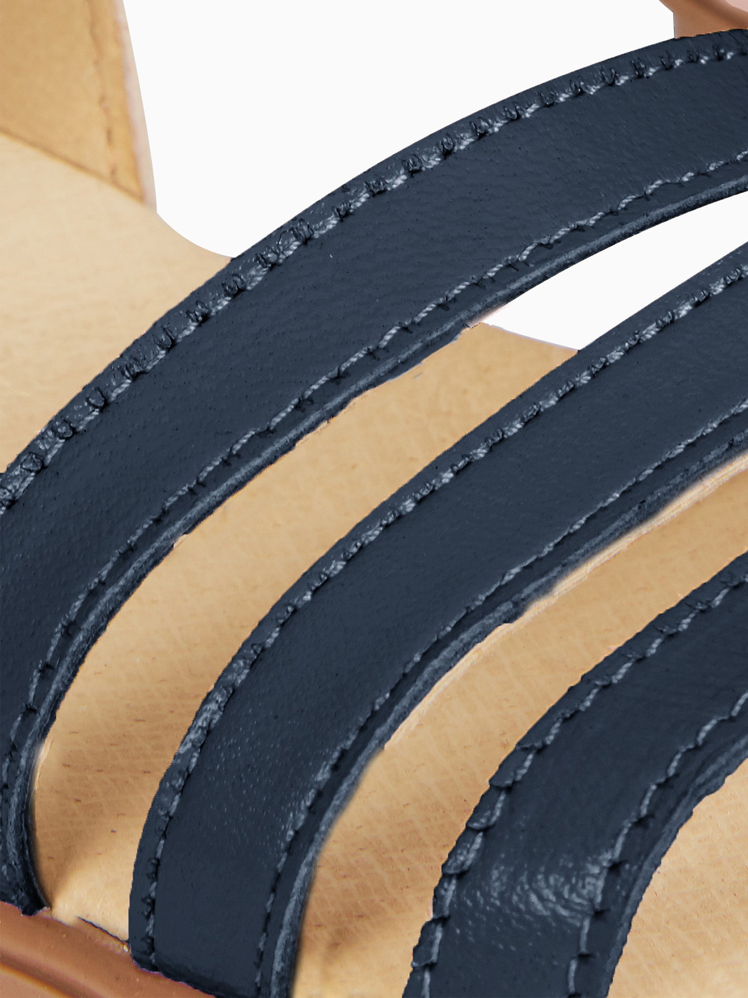 Navy Siena Leather Girl Sandals