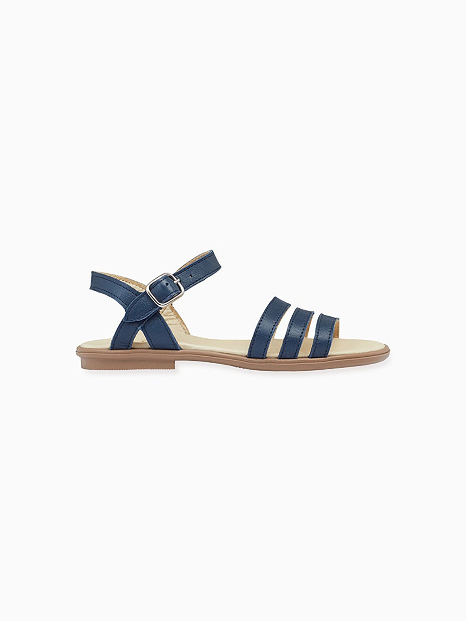 Navy Siena Leather Girl Sandals