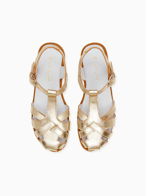 Gold Sofia Leather Girl Sandals