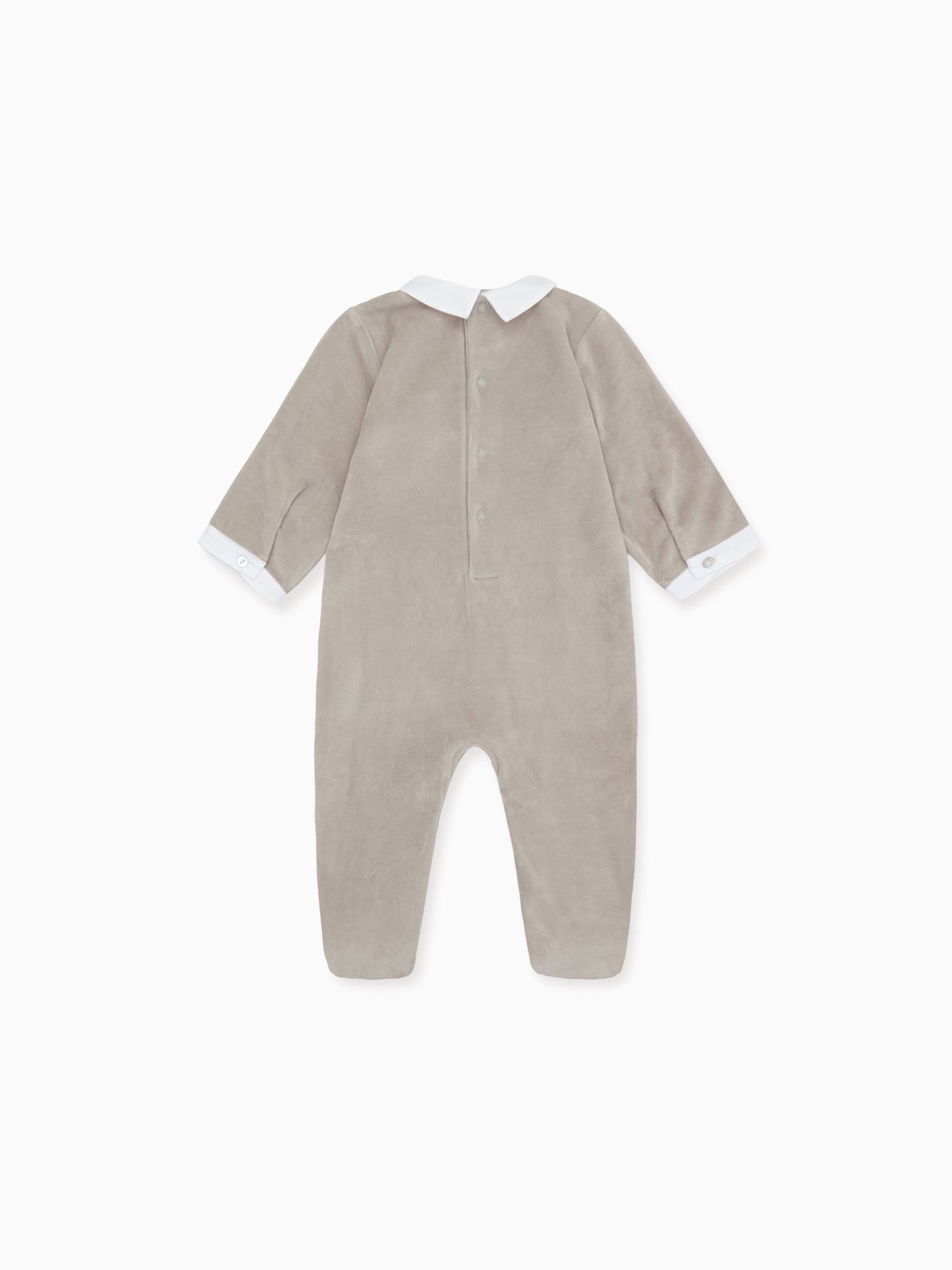Grey Velour Jersey Sleepsuit