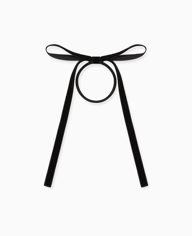 Black Velvet Bow Girl Hair Tie