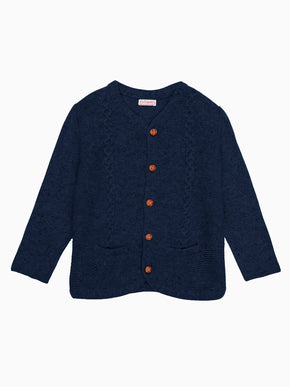 Navy Zas Merino Boy Cardigan