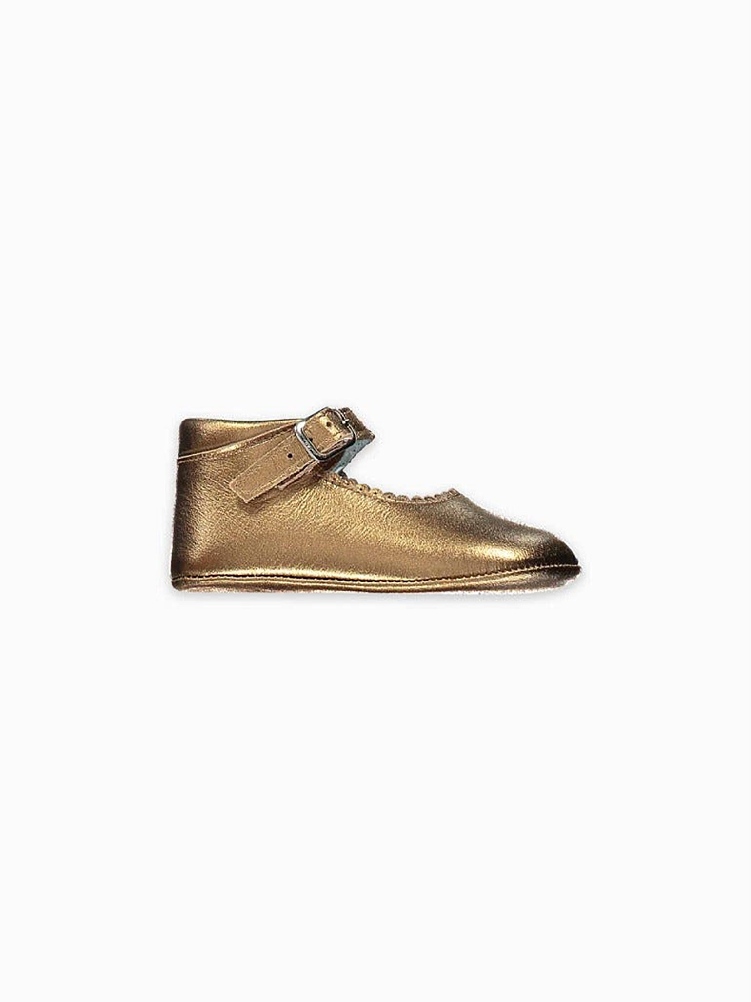 Bronze Leather Baby Mary Jane Shoes
